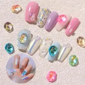 네일아트 물결네일 투명 얼음 스톤 5개입 9종 W9A2986