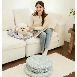강아지 버서견고한틀 간편 원형 쿠션 대형 1P 휴대용 방석
