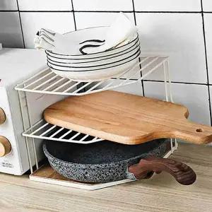 [하프클럽/]화이트 3단 코너 선반 모서리 주방코너 수납장