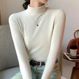 여성 슬림 목폴라 티셔츠 반목티 반목 폴라 이너 겨울 보온 사무실 실내