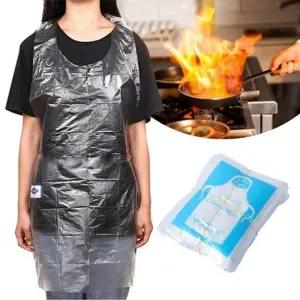 (옵션 500매 1세트)카페 주방 방수 일회용 앞치마 허리형 비닐 에이프런 업소용