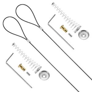 AT02-2 세트 게이트 래치 케이블 당김 끈 조정 가능 스프링 도어 래치 오프너 정원의 금속 및 목재 울타리