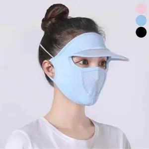 여자 여름 자외선 차단 썬캡 마스크 일체형 골프 등산