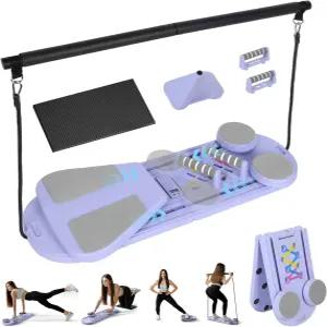 필라테스 보드 리포머 세트 다기능 장비 코어 근력 및 트레이닝을 위한 범용 휴대용 접이식 홈 전신 운동