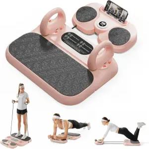 타이머 복부 휠 및 코어 슬라이더가 포함된 6-in-1 필라테스 보드 푸시업 시스템 저항 로프 플랭크