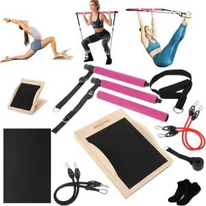 5-in-1 필라테스 보드 접이식 리포머 장비 - 전신 운동 피트니스 복근 코어 장비를 위한 다목적 휴대용 홈