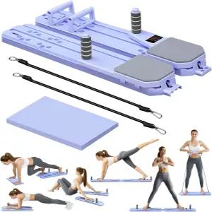 가정용 필라테스 리포머 보드 스키 시뮬레이터 및 디지털 타이머가 장착된 12-in-1 스플릿 휴대용 머신