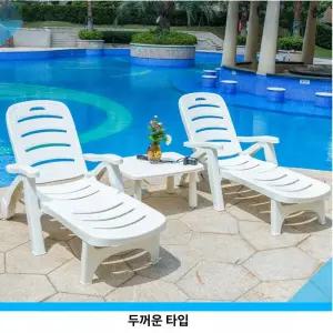 야외 썬베드 라운지 태닝