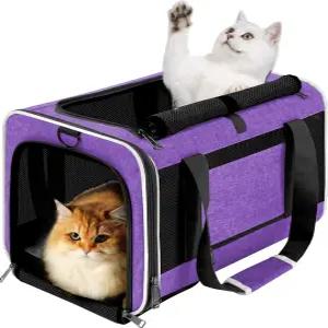 큰 고양이를 위한 GAPZER 애완동물 캐리어 20파운드 이상 / 부드러운 면의 작은 강아지 12파운드 여행 상자