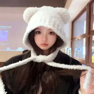 3컬러 겨울 털모자 러블리 보넷모자 베어 귀달이 비니