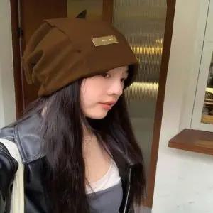 여성 4컬러 메탈장식 환우비니 사계절 얇은 소두 비니