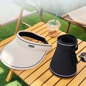 UV 차단 여성 와이드 챙 여름 썬캡 모자