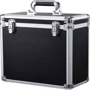 비닐 레코드 보관 케이스 LP 앨범 컬렉션 디스플레이 박스 알루미늄 방수 정리함 보관함 메시 백 블랙으로