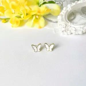 미니 핑크 나비 디자인 실버 여성 귀걸이 패션 액세서 (WFKBJJF)