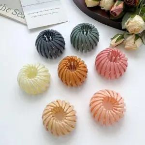 핑크 포니테일 집게 헤어핀 악세서리 올림머리 스타일 (WFKBJI7)