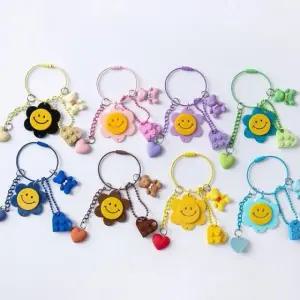 스마일 우정 키링 열쇠고리 백팩 러블리 가방 선물 친 (WFKB6EE)