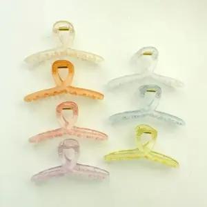 컬러 투명 집게핀 여성 악세사리 유니크 헤어핀 (WFKBONG)