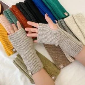 핑거리스 핸드 워머 손 장갑 손목 보호대 겨울 보온 손가락 여성 여자 니트 핑거홀 핸드폰 휴대폰 터치