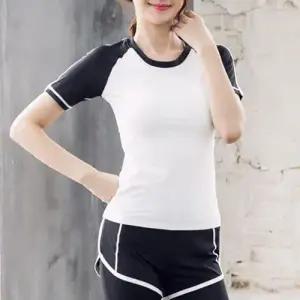 배색 래쉬가드 요가 운동 헬스 여름 시원 여성 반팔티 WAEE595