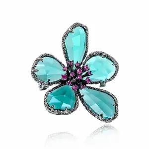 [하프클럽/]코발트 일곱가지 크리스탈 브로치 봄꽃 미니 색상 심플