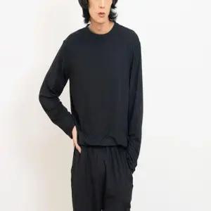 무지 심플 부드러운 라운드넥 실내외 남성 긴팔티 WAF188F
