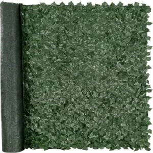 VEVOR 인공 비 프라이버시 펜스 스크린 96 x 72 인조 덩굴 잎 울타리 메쉬 천 뒷면이 있는 녹지 야외 정원