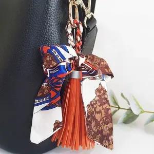 가죽 스카프 열쇠고리 키링 가방 소품 액세서리 (WFKBRNT)