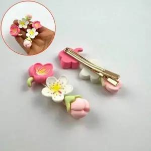 꽃모양 악세서리 고정 데일리 여아 여성 헤어핀 집게