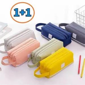 2개세트 중학생 필통 지퍼 학생 파우치 더블지퍼 대학 (WFKC2ZY)