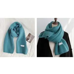 8색 1개 남성 여성 기본 부드러운 니트 목도리 머플러 커플 일상 보온 넥워머 겨울