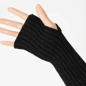 ( )따뜻한 겨울 (블랙) 골지 암워머 팔토시 손목토시 롱 니트