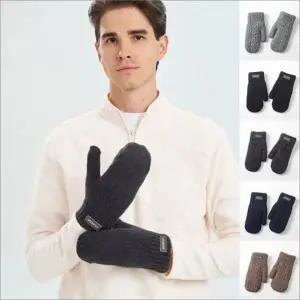케이블 방한 남녀공용 벙어리장갑 털안감 겨울 니트