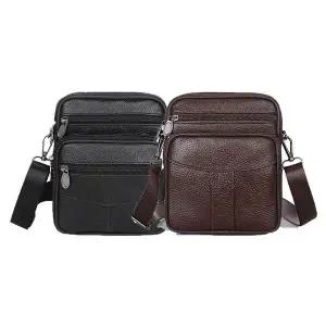 [하프클럽/]남성용 소가죽 미니 크로스백 외출용 여행 가방 보조