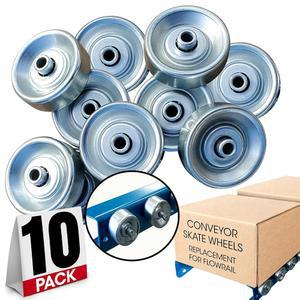 컨베이어 스케이트 휠 - 플로우 레일용 교체용 아연 도금 강철 간단한 중력 롤러 또는 사이드 가이드 및 액세서리에 이상적임 0.15파운드 10팩 바이 얼티밋