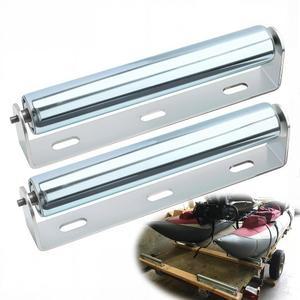 스탠드가 있는 직경 1.5인치 컨베이어 롤러, 카약 트레일러용 10인치 아연 도금 스틸 롱 롤러 헤비 듀티 및 목공 용품 지원 브래킷 세트