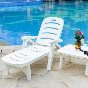 야외 썬베드 태닝 라탄 접이식 방수 의자 수영장 해변 비치 선베드