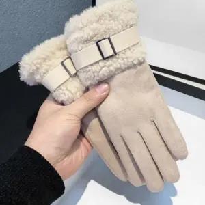 스웨이드 뽀글이 스마트 기모 여성용 겨울 터치 장갑 스마트터치장갑