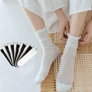 레이스 패턴 포인트 양말 망사 프릴 시스루 여름 중목 봄양말 양말. 발레 예쁜 이쁜