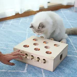 고양이 두더지 잡기 팝업 장난감 원목 토이 놀이 반려묘 셀프