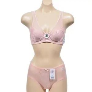 패션] 조끼형태의 망사 은은한 패턴 B컵 브라팬티세트 뽕브라