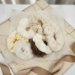 봄 가을 겨울 털 곱창머리끈 7종세트 아이보리