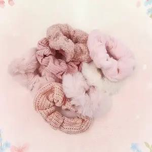 봄 가을 겨울 털 곱창머리끈 7종세트 핑크