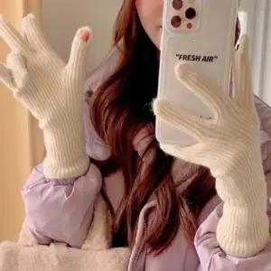 비비 핑거홀 소프트 니트 장갑 8컬러 스마트폰 터치 겨울 방한 손가락장갑