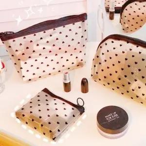 여행용 파우치 여행 종 다용도 화장품 여성 하트 메쉬 메이크업 대학생 (WFKCQ88)