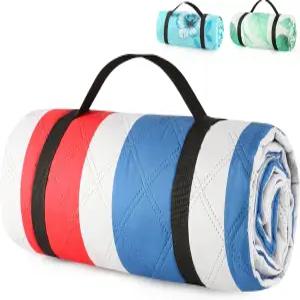 ANJ 아웃도어 (2025년 업그레이드) 초대형 방수 피크닉 담요 접이식 모래 방지 비치 N 야외 캠핑 잔디 파크