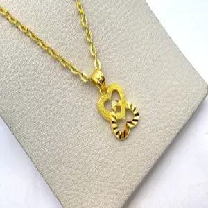 24K 순금 3돈 하트 더블 목걸이(18K 연결고리 장식)