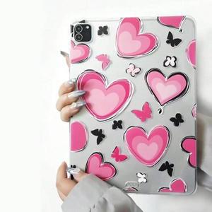 삼성 갤럭시 탭 A9 플러스 A8 10.5 A7 케이스 핑크 하트 나비 커버 S9 FE S8 S7 11 12.4 태블릿