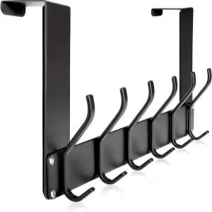 문고리 위의 KEOAMG 조립이 필요 없는 도어 행거 후크 코트 선반 견고함 옷 수건 모자 매트 블랙에 걸 수