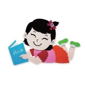 펠트 책읽는 아름이 24X14cm/아이/환경/꾸미기/재료/환경판/게시판/알림판/장식/미화/자료/학교/교실/돌봄