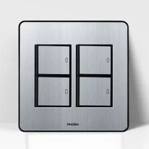 현대 하이콘 80 4구스위치 실버 1K211 16A 250V/전기/전등/조명/벽면/스위치/벽스위치/가정/용/거실/안방